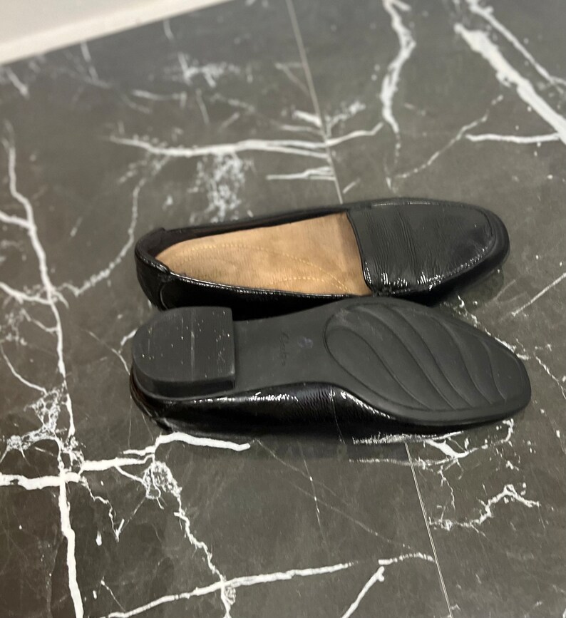 clarks black patent leather loafers