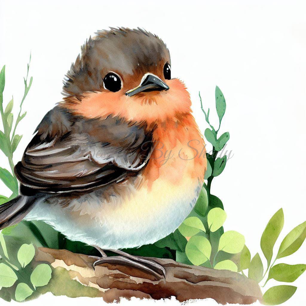 14 Baby Robins Clipart Pngs, Commercial Use Digital Download, Mixed ...