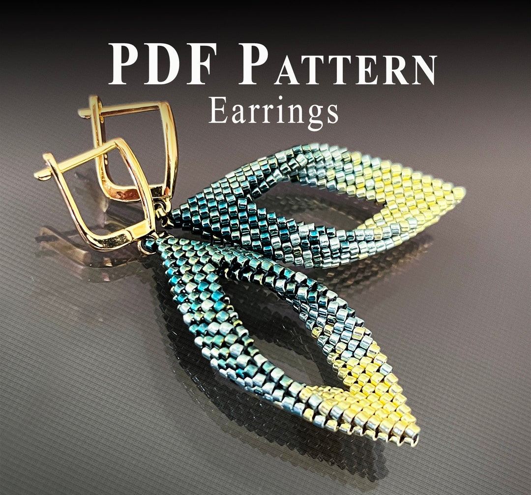 Bead Earrings Pattern, Seed Bead Earrings Pattern, Peyoted Beaded ...