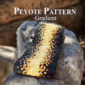 Peyoted Beaded Bracelets Pattern, Delica Bracelet "Gradient", Even-count Peyote Stitch Pattern