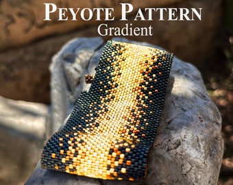 Peyoted Beaded Bracelets Pattern, Delica Bracelet "Gradient", Even-count Peyote Stitch Pattern
