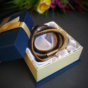 Haakpatroon kraal - Gehaakte ketting kraal - Kralenketting "Estern Snake" - Rocailles kettingpatroon - PDF-patroon sieraden afbeelding 3
