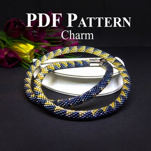 Bead Crochet Pattern - Beaded Necklace &quot;Charm&quot; - PDF Pattern Beads Crochet Necklace