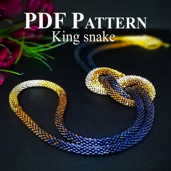 Muster Beads Crochet Halskette, Perlen Farbverlauf Halskette "