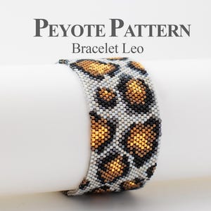 Peyoted Beaded Bracelets Pattern, Miyuki Delica Bracelet "Leo", Even-count Peyote Stitch Pattern