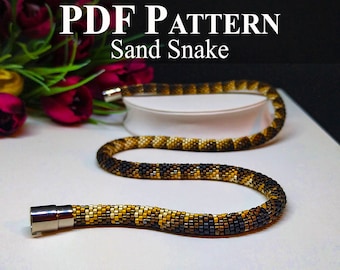 Bead Crochet Pattern - Pattern bead crochet necklace - Beaded necklace pattern - Seed beads necklace pattern - Pattern jewelry - Sand Snake