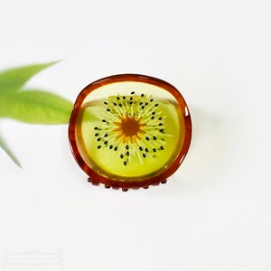 Creative Fruit Kiwi Fruit Hair Claw Clips,Acetate Hair Claws,Designer Hair Clip Women,Fruit Hair Accessory,Green Brown Kiwi Fruit Hair Clamp