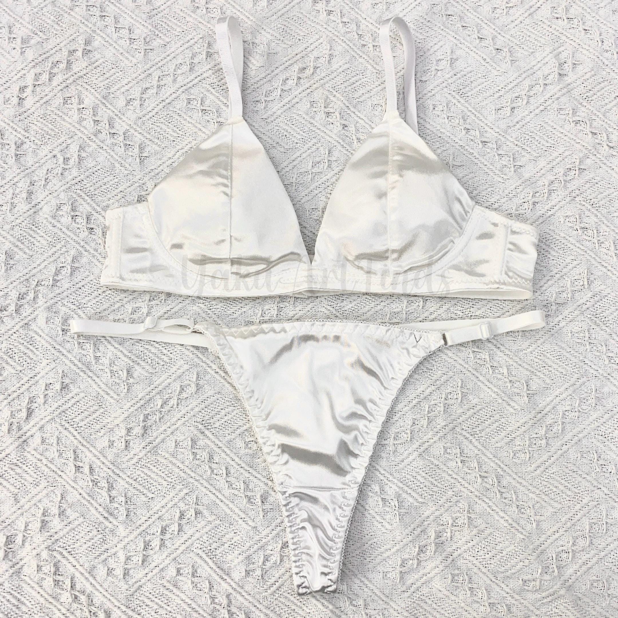 Personalized Mrs Printed Wedding Lingerie,bride White Satin Bra ...