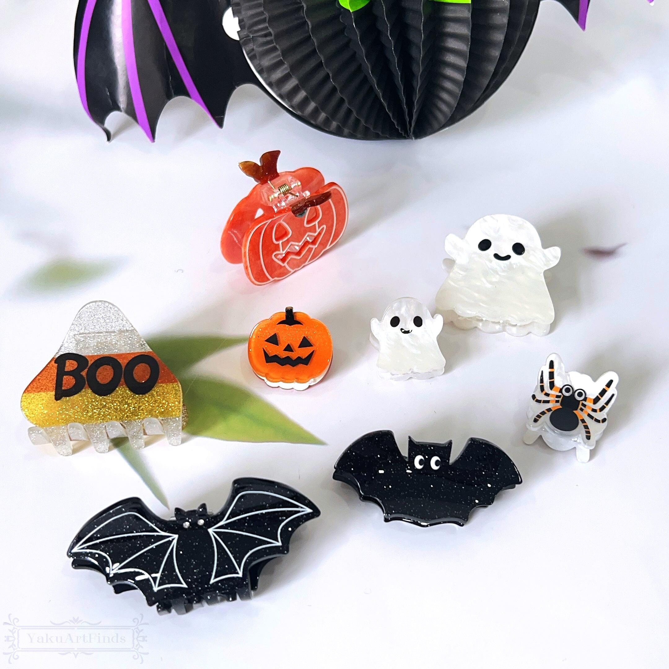 Halloween Pumpkin Bat Hair Clips,fun Ghost Hair Claws  display picture 2