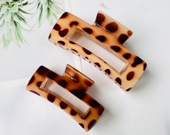 Leopard print hair clips for women, Bride hair claws, large rectangle hair claw, bridal shower hair clip, hair accessories for girl
