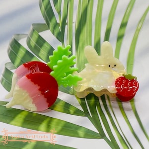 Radish Hair Claw,Cute Rabbit Hair Clip,Creative Vegetable Animal Hair Claw for Women,Acetate Hair Barrette,Funny Hair Clamp,Hair Accessories