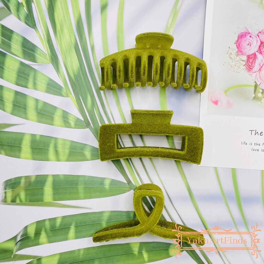 Green - Handmade Women's Bow Hair Claw Clip 21
