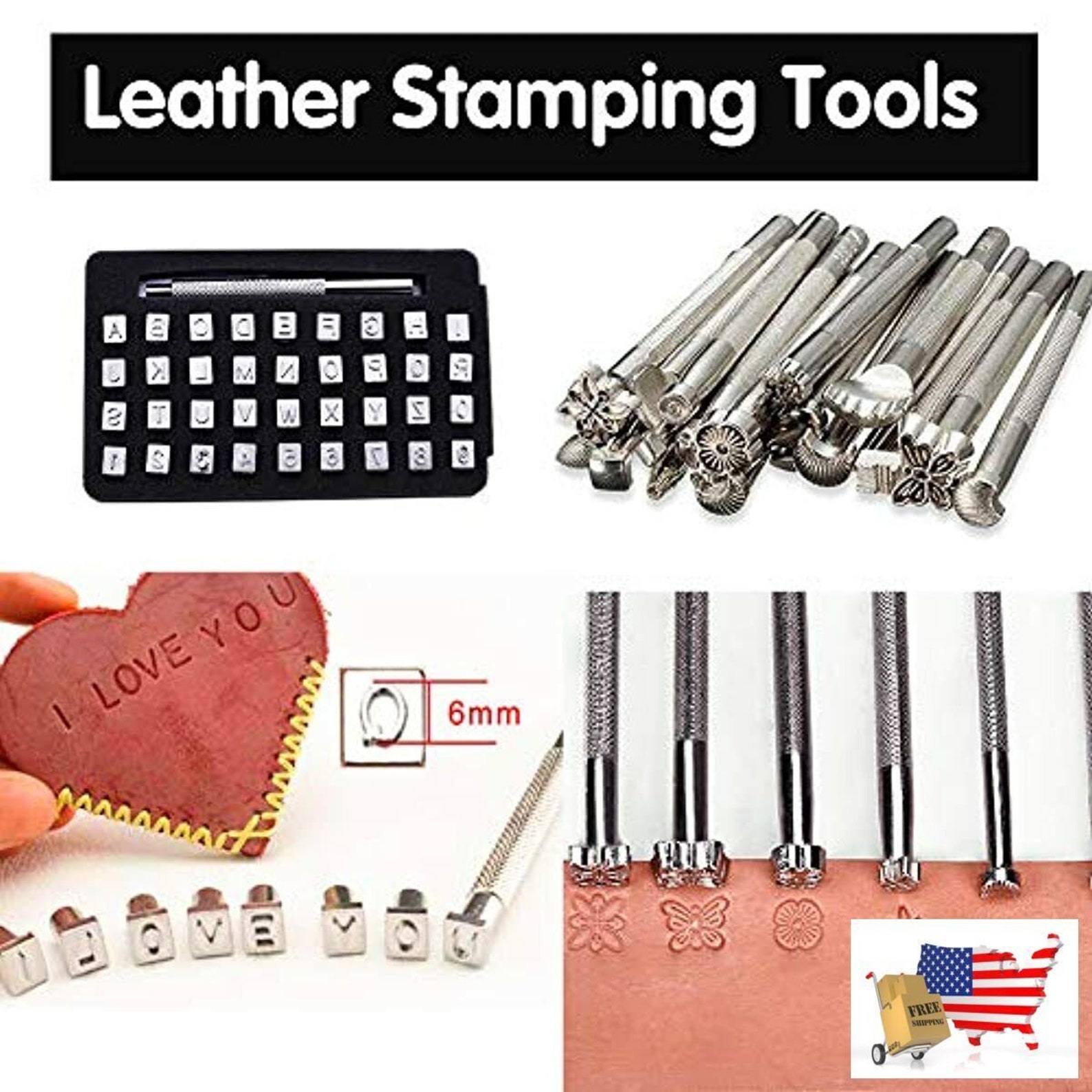 Leather Working Tools and Supplies 424 Pieces Leather Craft Kits With