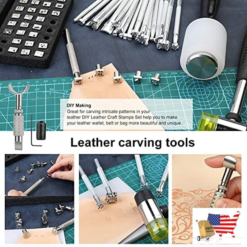 Leathercraft Tool 447 Pieces Leather Working Tools and Supplies With