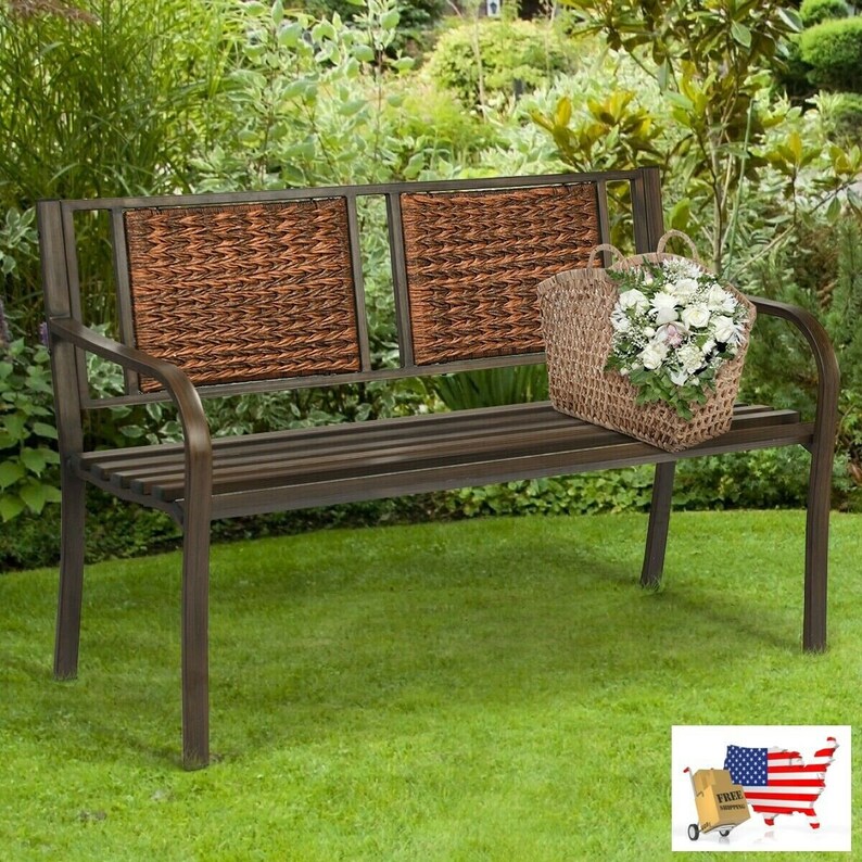 Patio Garden Bench Park Yard Outdoor Furniture Seating for Etsy