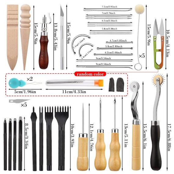 Leather Working Tools Practical Leather Craft Kit With Waxed Thread Awl  Stitching Punch Hole for Leathercraft Beginner 