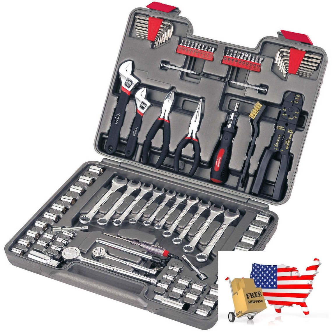 Tool Set 95 Piece Mechanics Tool Set With SAE and Metric Socket Sets