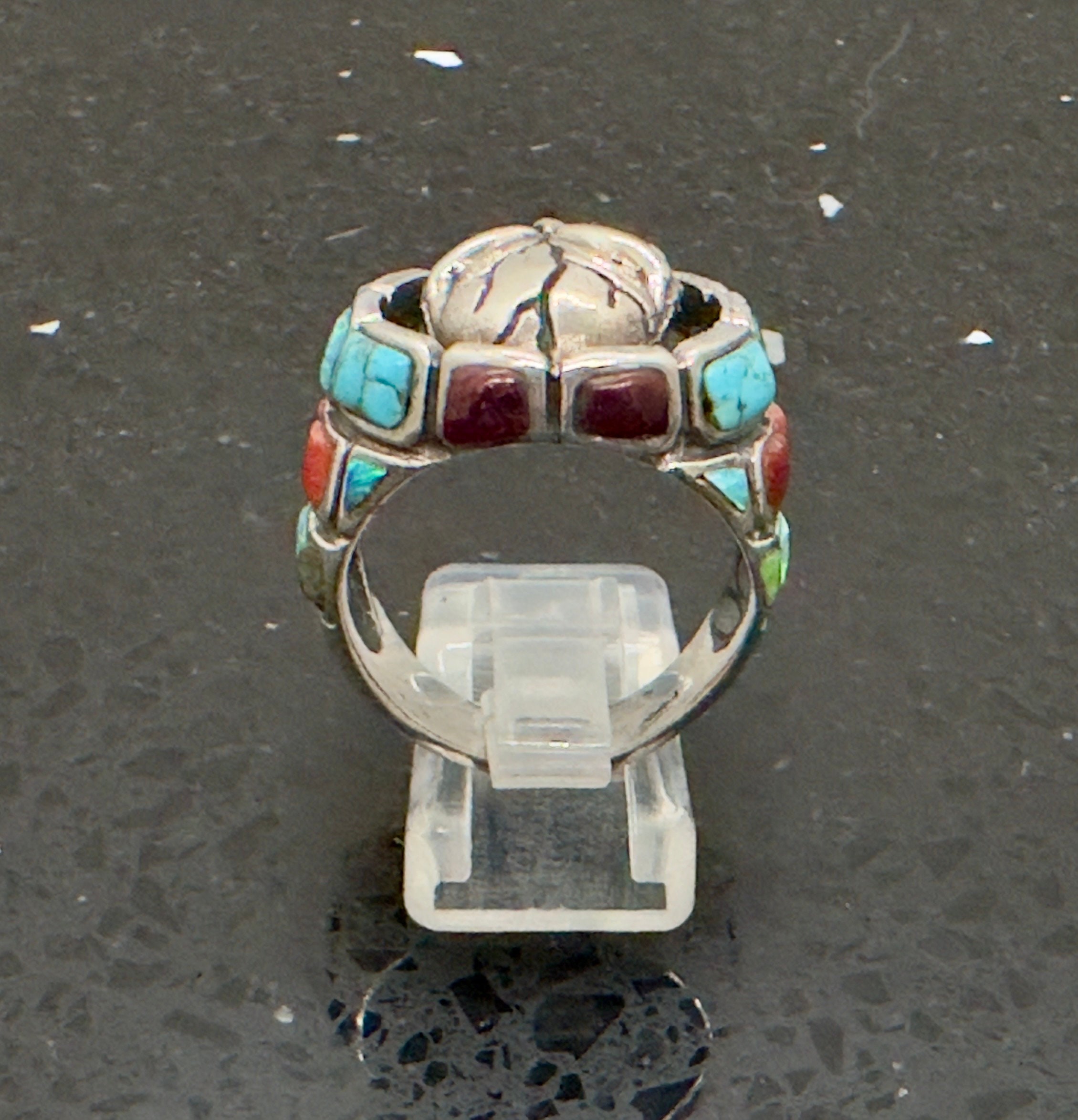 silver925×turquoise×coral skullring silver925×turquoise×coral skullring Skull Ring 925 STERLING SILVER