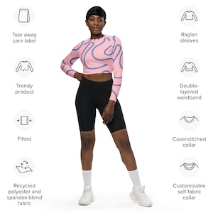 Recycled long-sleeve crop top women Hemp Long Sleeve Crop Top, Eco-friendly Hemp Clothing