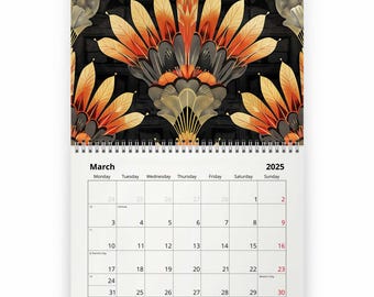 Art Deco 2025 Wall Calendar ID:W25055 - Etsy