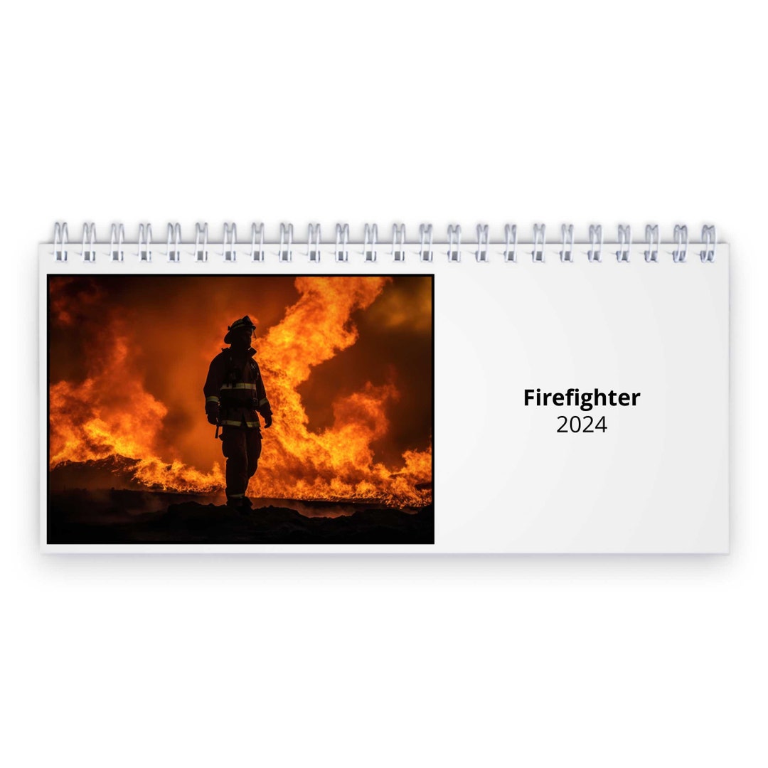 Firefighter 2024 Desk Calendar IDD24097 Etsy