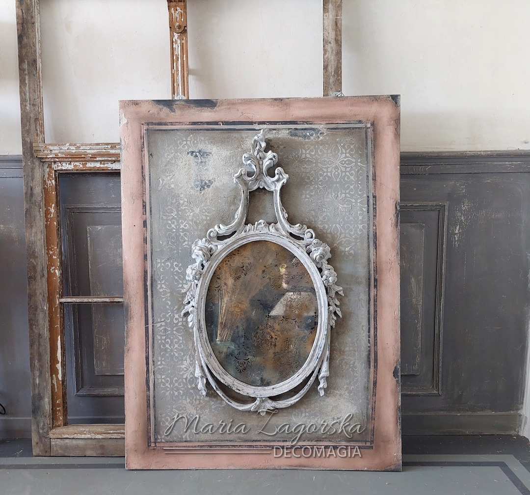 Miroir Mural Rectangulaire Palazzo INT - Style Gründerzeit - 96x55 Cm