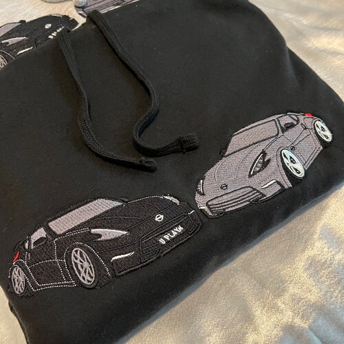 Custom Embroidered Car Hoodies 2 Cars Only Etsy