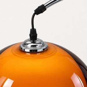 Amber Arc Floor Lamp, Modern Retro Dome Shade, Cosy Reading,Light ambient floor lighting