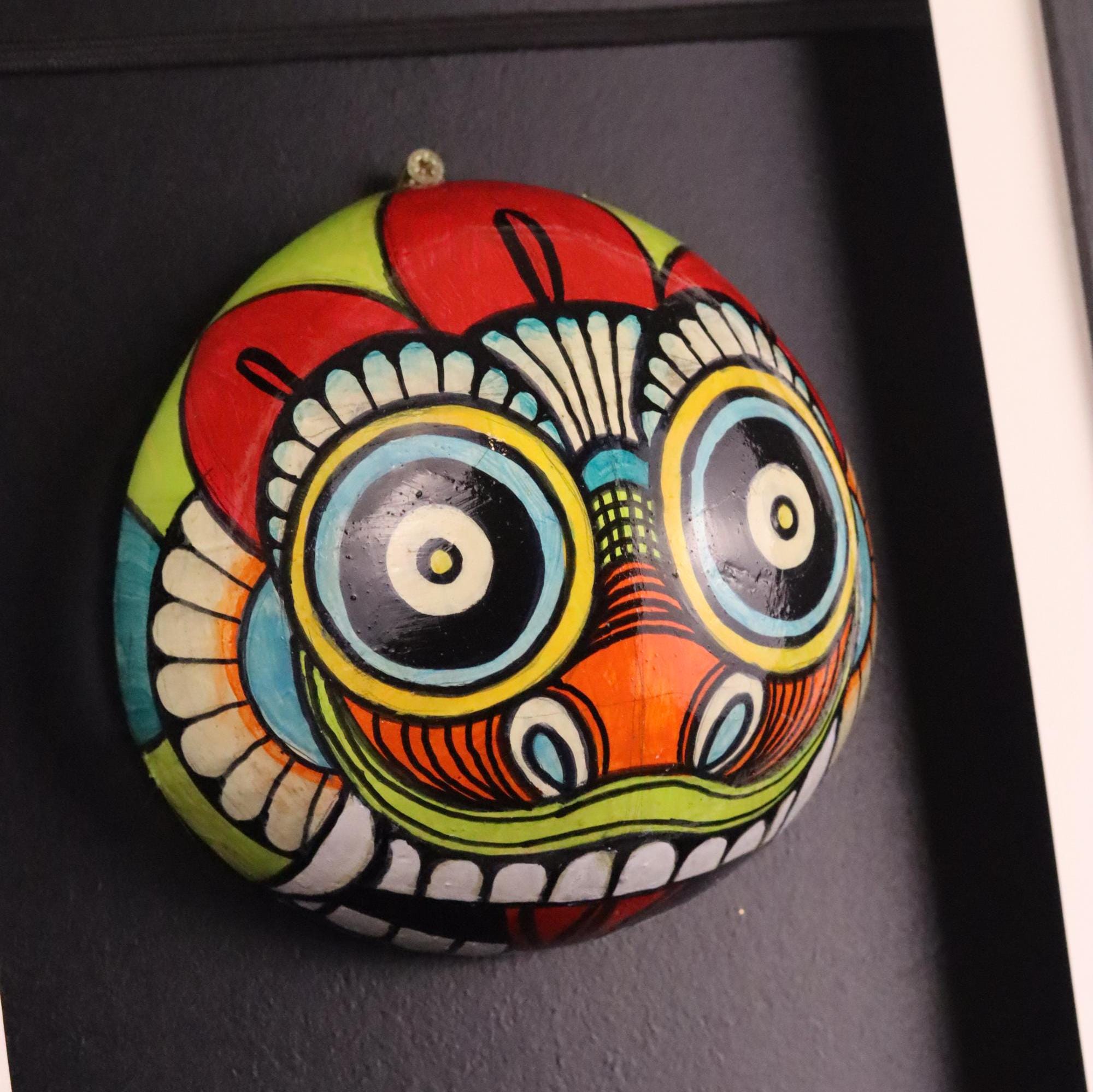 Hand-painted Coconut Shell Wall Art | Unique Framed Home Décor ...