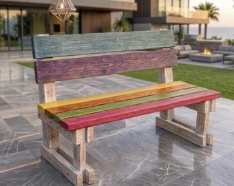 DIY Outdoor Bench Plan PDF ,Easy Buildng Bench Project, Rustic Bench Plan, DIY Garden Bench Plan, Garden Furniture Plan, Woodworking Project