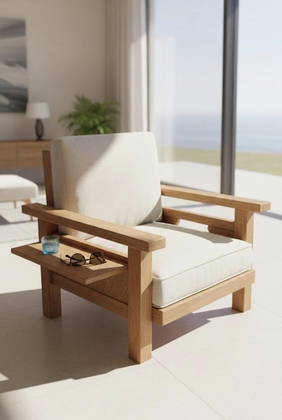 DIY Outdoor Chair with Table Plan PDF,Outdoor/Indoor Chair plan,Garden Chair,Modern Chair Building Plan,DIY Woodworking Project
