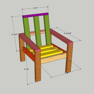 DIY Chair Plans, Wood Furniture PDF Guide, Essential Wood Outdoor Chair Plan, DIY Patio Chair Plan.
