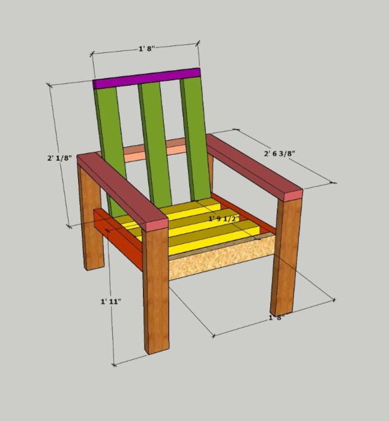 Diy Chair Plans 2x4 Wood Furniture PDF Guide, Essential Wood Outdoor Chair Plan, Diy Patio Chair