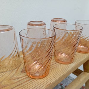 6 Verres à eau Luminarc modèle ROSALINE en verre dépression rose 20 –
