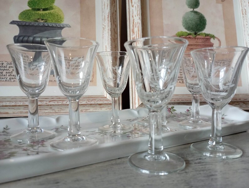 Antique Shot Glasses, Vintage Gin Glasses, Liqueur Glasses in Glass Etsy