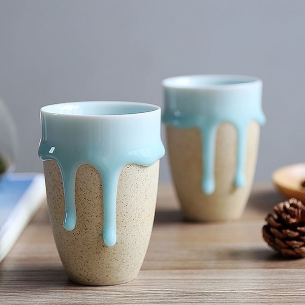 UtopiaMugs Kaffeetasse Japanische handgefertigte handgemachte Tee Keramikofen glasiert Einzigartige Muster, Farbe Textur Tassen