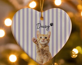 Decorazione commemorativa personalizzata per animali domestici in acquerello, decorazione a strisce per cani e gatti, regalo personalizzato per ricordare la perdita di un animale domestico, ricordo commemorativo personalizzato