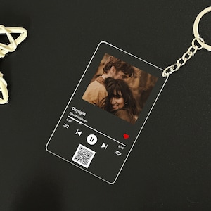 QR Code Personalised Song Keychain Album Keyring Music Boyfriend Girlfriend Valentines Custom Photo Keychain, Friendship Keychain
