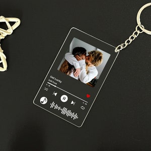 Song Keychain Personalised Album Keyring Music Boyfriend Girlfriend Valentines Custom Photo Keychain, Friendship Keychain