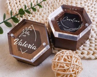 Nombre personalizado Caja de joyería Fecha personalizada Estuche de viaje de madera para mujeres Regalo de dama de honor Propuesta de regalo del Día de la Madre Regalo de cumpleaños PARA ella