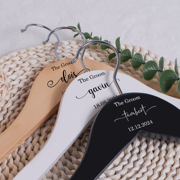 Wooden Bride Name Dress Hanger, Personalized Bridesmaid Hanger,Custom Engraved Hanger, Wedding Dress Hanger, Bridal Gift, Bridesmaid Gifts