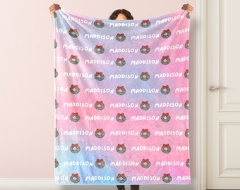 Christmas Personalized Name Blanket for Baby/Kids/Youth/Adult,Birthday Gift,Baby Blanket Single Sided Printing ,Christmas Gift