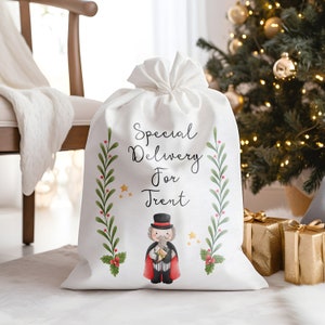 Sacco di Natale, sacco di Babbo Natale personalizzato, schiaccianoci di Natale, fata di prugna di zucchero, ragazza, ragazzo, scatola della vigilia di Natale, primo regalo di Natale