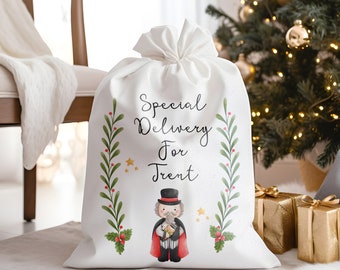 Christmas sack, personalised santa sack,  Christmas nutcracker, sugar plum fairy, girl, boy, Christmas Eve box, first Christmas gift