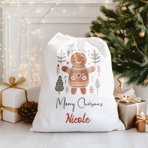 Sacco di Babbo Natale personalizzato, Sacchetti di Natale, Sacco regalo per le vacanze, Sacchetti regalo di Natale grandi personalizzati, Sacco per giocattoli, Borsa di Babbo Natale con caramelle, Decorazioni natalizie