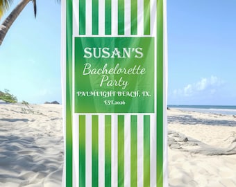 Telo da spiaggia personalizzato, nome personalizzato, regalo per addio al nubilato, anniversario, regalo di vocazione per la sposa, telo da spiaggia per le vacanze, telo da spiaggia per feste