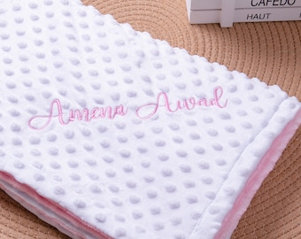 Personalized Embroidered baby name blanket  Waffle baby blanket with name Stroller blanket Organic baby muslin blanket,Birthday gift