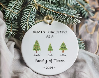 Personalized Name Christmas tree First Christmas Bauble,family pendant ceramic,Christmas decorations Christmas tree decorations