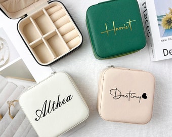 Travel Jewelry Case Personalized Jewelry Case Jewellery Boxes Bridesmaid Jewelry Box Custom Name Jewelry