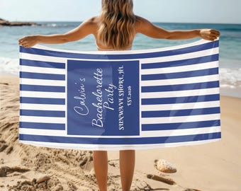 Telo da spiaggia personalizzato, nome personalizzato, regalo per addio al nubilato, anniversario, regalo di vocazione per la sposa, telo da spiaggia per le vacanze, telo da spiaggia per feste